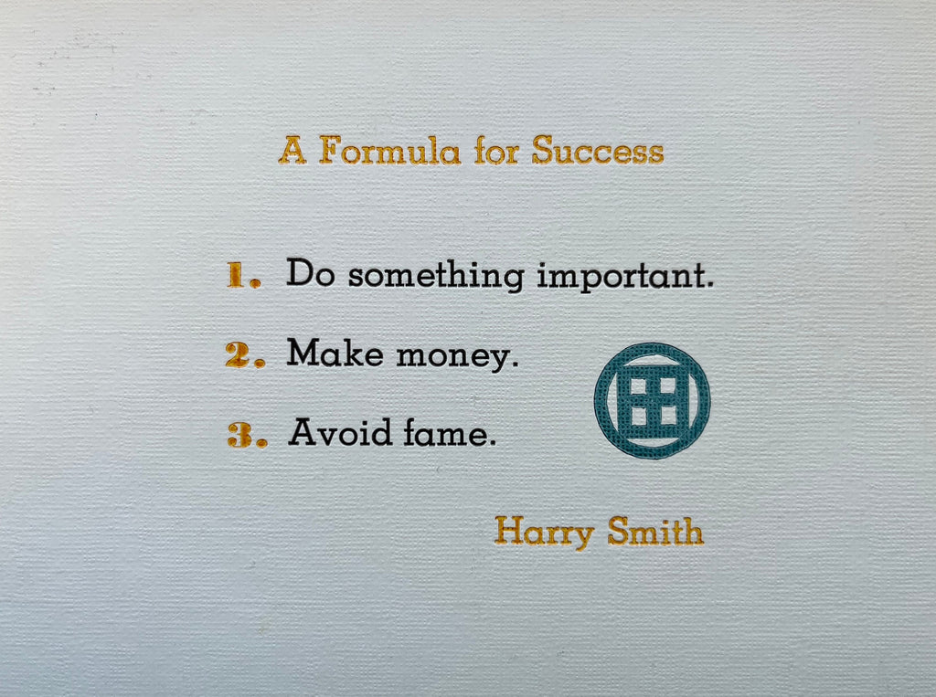 Harry Smith, a formula for success!